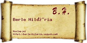 Berle Hilária névjegykártya
